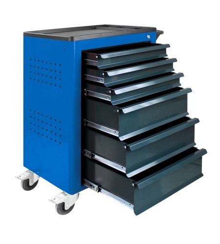 ADB Werkstattwagen Basic, blau, 6 Schubladen