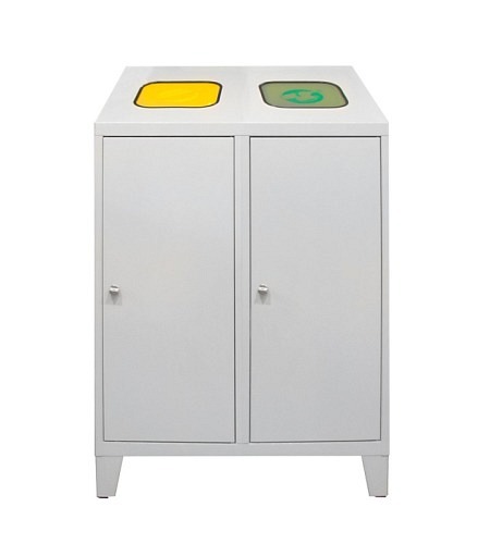 ADB Recycling-Abfallsammler mit 2 verzinkten Beh..
