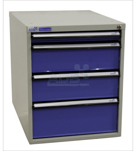 ADB Schubladenbox, Höhe 650 mm, 4 Schubladen (versch. Blendenhöhen)