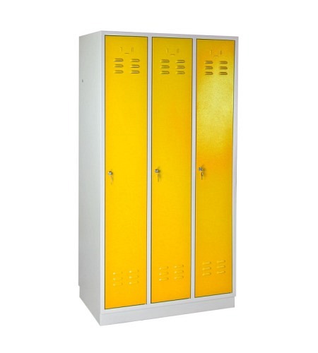 ADB Garderobenschrank Spind 3-türig rapsgelb 177..