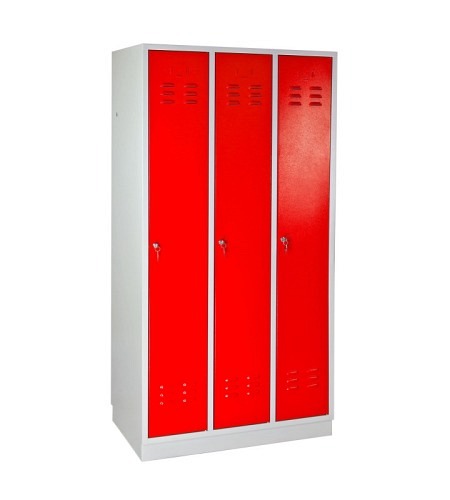 ADB Garderobenschrank Spind 3-türig feuerrot 177..