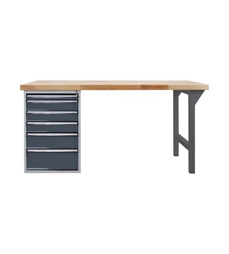 ADB Werkbank PROFI 1500, 6 Schubladen, RAL 7016,..