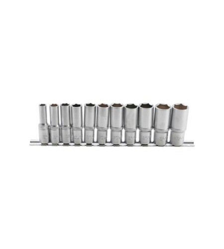 Steckschlüssel-Einsatz-Satz Sechskant, tief | Antrieb Innenvierkant 10 mm (3/8