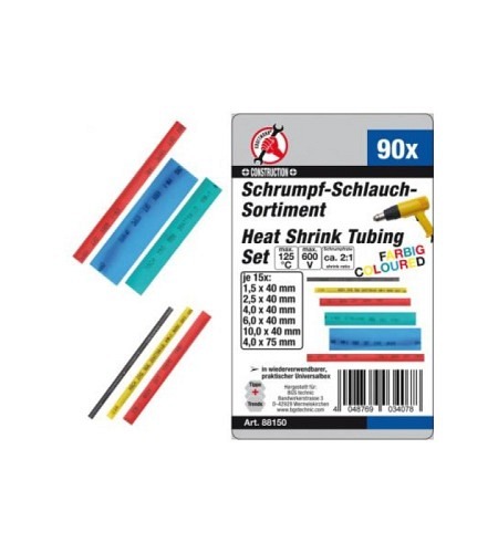 Schrumpfschlauch-Sortiment | farbig | 90-tlg.