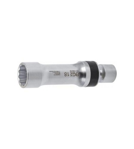 Zündkerzen-Gelenkeinsatz Zwölfkant mit Haltefeder | Antrieb Innenvierkant 10 mm (3/8") | SW 18 mm