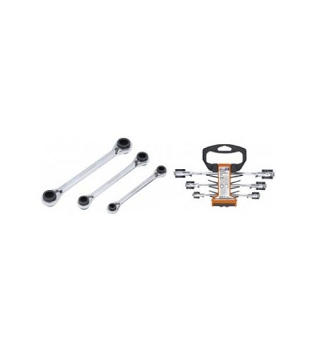 Ratschen-Ringschlüssel-Satz | 4-in-1 | SW 8 x 9 - 18 x 19 mm