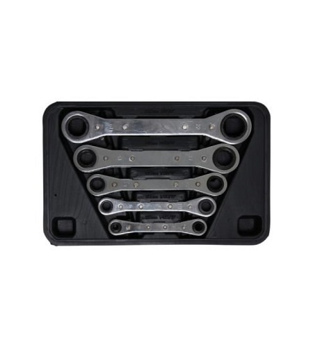Ratschen-Ringschlüssel-Satz, gerade, umschaltbar | SW 6 x 8 - 19 x 22 mm | 5-tlg.