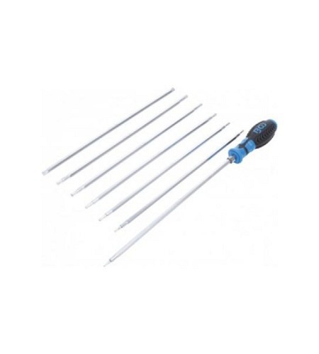 Schraubendreher-Satz mit Wechselklingen | T-Profil (für Torx) / T-Profil (für Torx) mit Bohrung | 8-tlg.