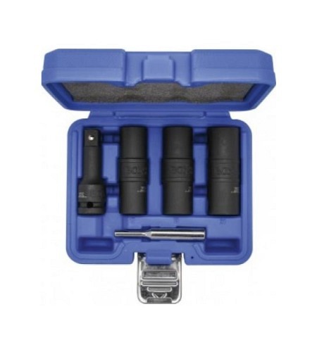 Kraft-Spezial-Steckschlüssel-Wendeeinssatz-Satz | Sechskant & Schraubendreher 17 - 19 - 21 mm | 12,5 mm (1/2") | 3-tlg.