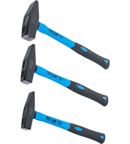 Schlosserhammer-Satz | Fiberglasstiel | DIN 1041 | 300 / 500 / 800 g | 3-tlg.