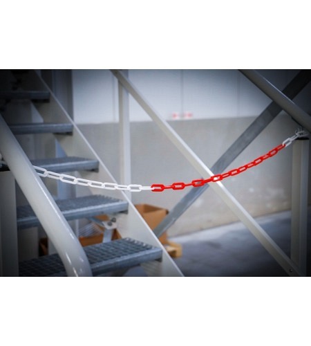 Absperrkette | Rot-Weiß | Kunststoff | 5 m