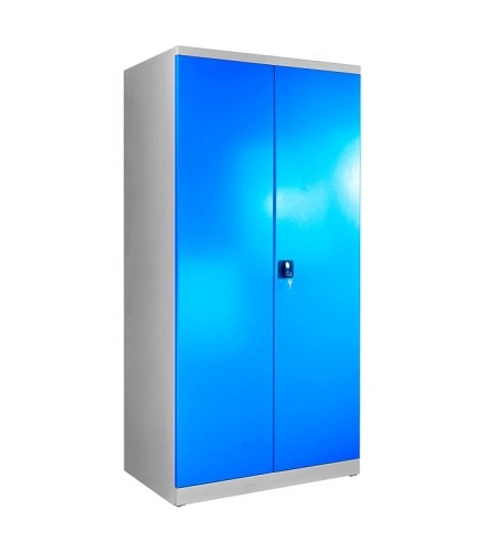 ADB Flügeltürenschrank, Tiefe 600 mm, Grau/Blau