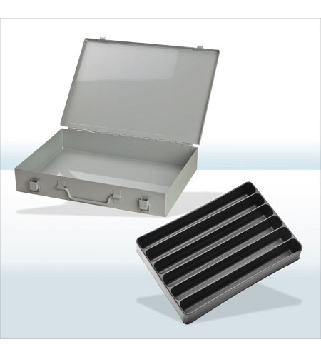Werkzeugkofferset m.6-fach Einteiler ,gleichlang,RAL 7035