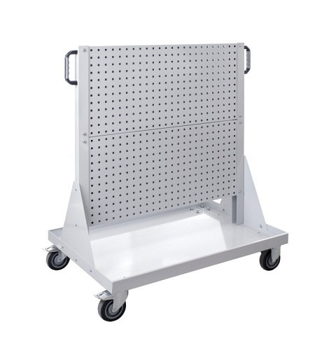 Rollwagen mit 4 Lochplatten, Lichtgrau (RAL7035)