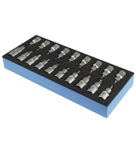 Innensechskant/Innensechsrund-Set 1/2",19-tlg.
