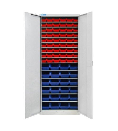 ADB Werkzeugschrank / Magazinschrank mit 78 Sichtlagerkästen