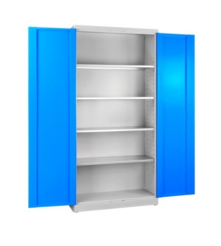 ADB Flügeltürschrank, Tiefe 500 mm, Grau/Blau