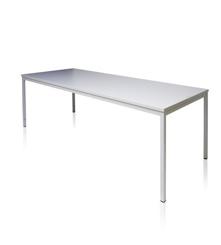 ADB Bürotisch / Stahlrohr-Tisch, grau 2000x800x750 mm