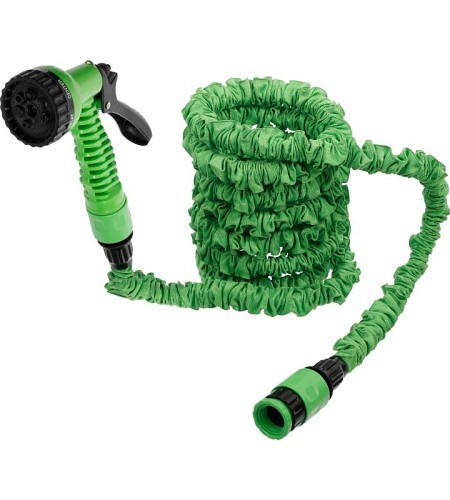 Wasserschlauch | Textil | flexibel | mit Garten-Handbrause mit 7 Funktionen | 3 - 10 m