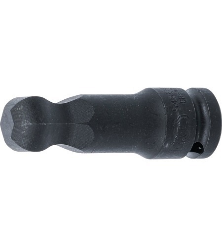 Kraft-Bit-Einsatz | Länge 75 mm | Antrieb Innenvierkant 12,5 mm (1/2") | Innensechskant mit Kugelkopf 19 mm
