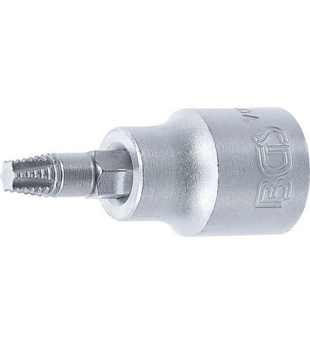 Schraubenausdreher-Bit-Einsatz | Antrieb Innenvierkant 10 mm (3/8") | für defektes T-Profil (für Torx) T27