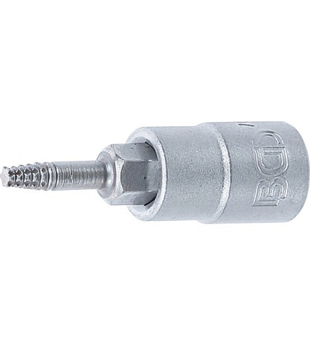 Schraubenausdreher-Bit-Einsatz | Antrieb Innenvierkant 6,3 mm (1/4") | für defektes T-Profil (für Torx) T10