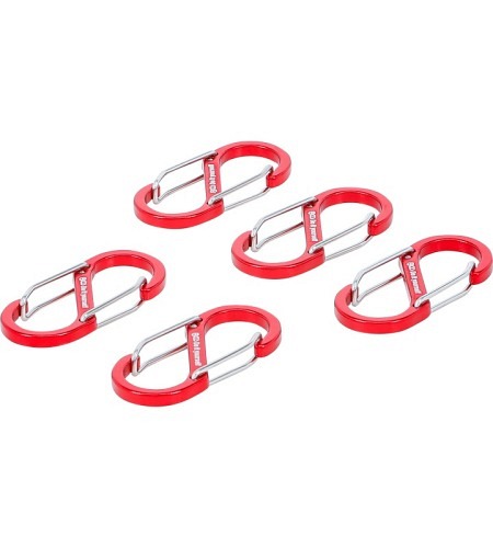 Karabinerhaken-Sortiment mit Doppelöffnung | Aluminium | 5-tlg.