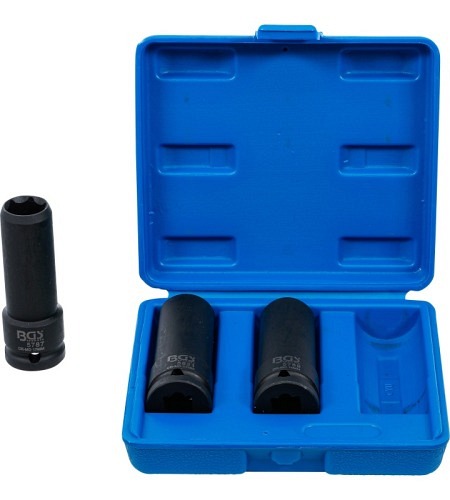 Kraft-Spezial-Steckschlüssel-Einsatz-Satz | Antrieb Innenvierkant 12,5 mm (1/2") | SW 17 / 19 / 21 mm | 3-tlg.
