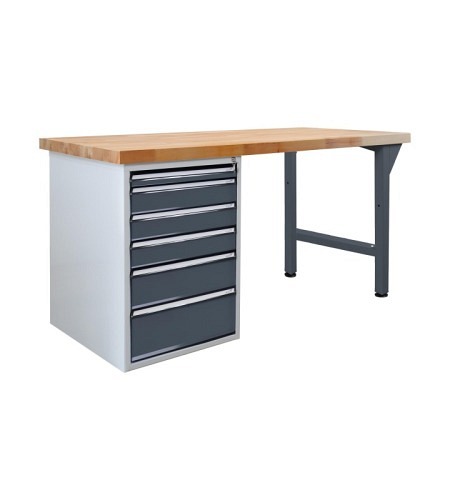 ADB Werkbank PROFI 1500, 6 Schubladen, RAL 7016,..