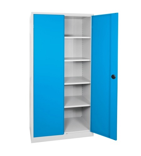 Flügeltürenschrank, Tiefe 600 mm, RAL7035/5012
