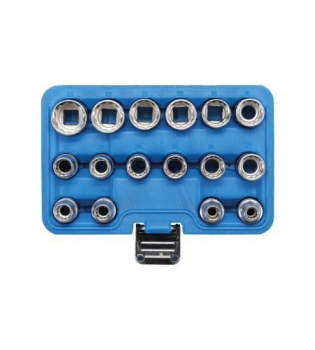 Steckschlüssel-Einsatz-Satz Zwölfkant | Antrieb Innenvierkant 12,5 mm (1/2") | SW 8 - 24 mm | 16-tlg.