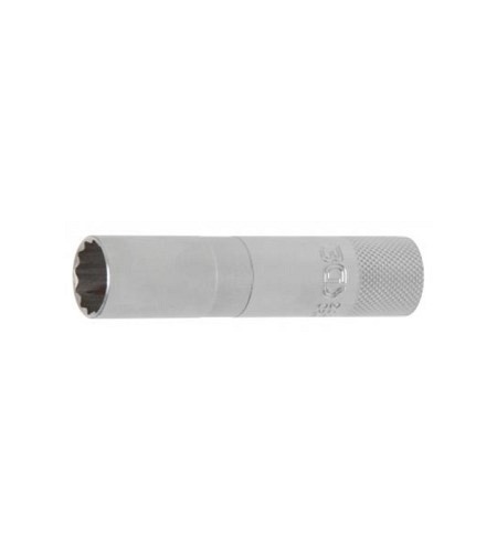 Zündkerzen-Einsatz mit Haltegummi, Zwölfkant, lang | Antrieb Innenvierkant 12,5 mm (1/2") | SW 16 mm