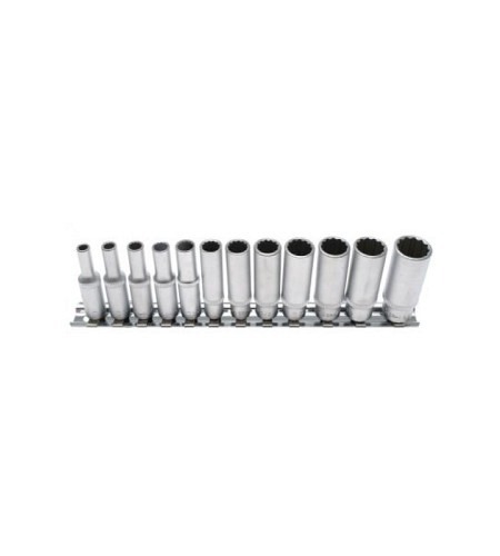 Steckschlüssel-Einsatz-Satz Zwölfkant, tief | Antrieb Innenvierkant 6,3 mm (1/4") | Zollgrössen | 12-tlg.
