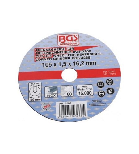 Trennscheibe für BGS Tiefenschneider | Ø 105 x 1,5 x 16,2 mm