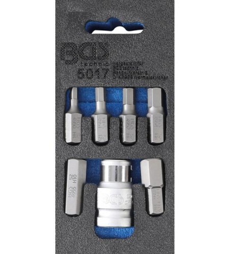 Schraubendreher-Bit-Satz | Antrieb Aussensechskant 10 mm (3/8") | Innensechskant | 7-tlg.
