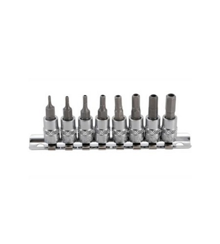 Bit-Einsatz-Satz | Antrieb Innenvierkant 6,3 mm (1/4") | Innensechskant mit Bohrung 2 - 7 mm | 8-tlg.