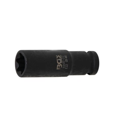 Kraft-Steckschlüssel-Einsatz E-Profil, tief | Antrieb Innenvierkant 12,5 mm (1/2") | SW E22