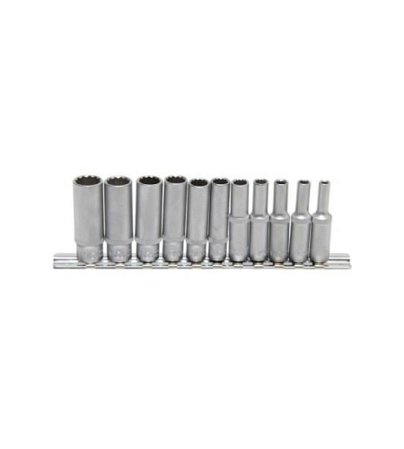 Steckschlüssel-Einsatz-Satz Zwölfkant, tief | Antrieb Innenvierkant 6,3 mm (1/4") | SW 4 - 13 mm |11-tlg.