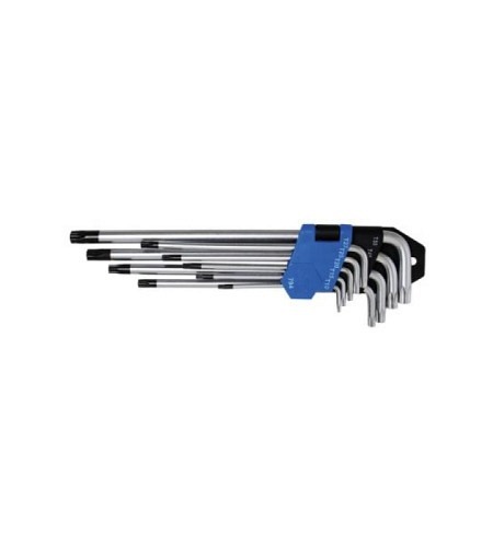 Winkelschlüssel-Satz | extra lang | T-Profil (für Torx) mit Bohrung T10 - T50 | 9-tlg.