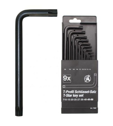 Winkelschlüssel-Satz | T-Profil (für Torx) T10 - T50 | 9-tlg.