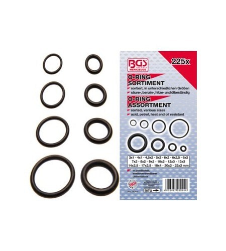 O-Ring-Sortiment | Ø 3 - 22 mm | 225-tlg.