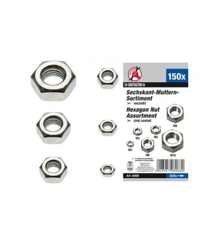 Muttern-Sortiment | M3 - M10 | 150-tlg.