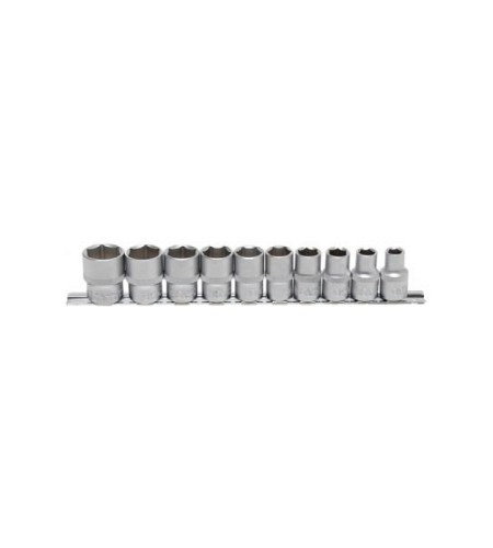 Steckschlüssel-Einsatz-Satz, Sechskant | Antrieb Innenvierkant 12,5 mm (1/2") | Zollgrössen | 10-tlg.