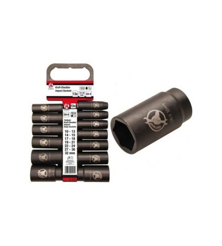 Kraft-Steckschlüssel-Einsatz-Satz | Antrieb 12,5 mm (1/2") | SW 10 - 32 mm | 13-tlg.