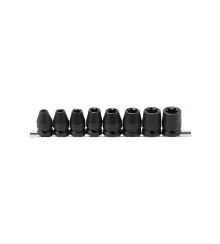 Kraft-Steckschlüssel-Einsatz-Satz E-Profil | Antrieb Innenvierkant 12,5 mm (1/2") | SW E10 - E24 | 8-tlg.
